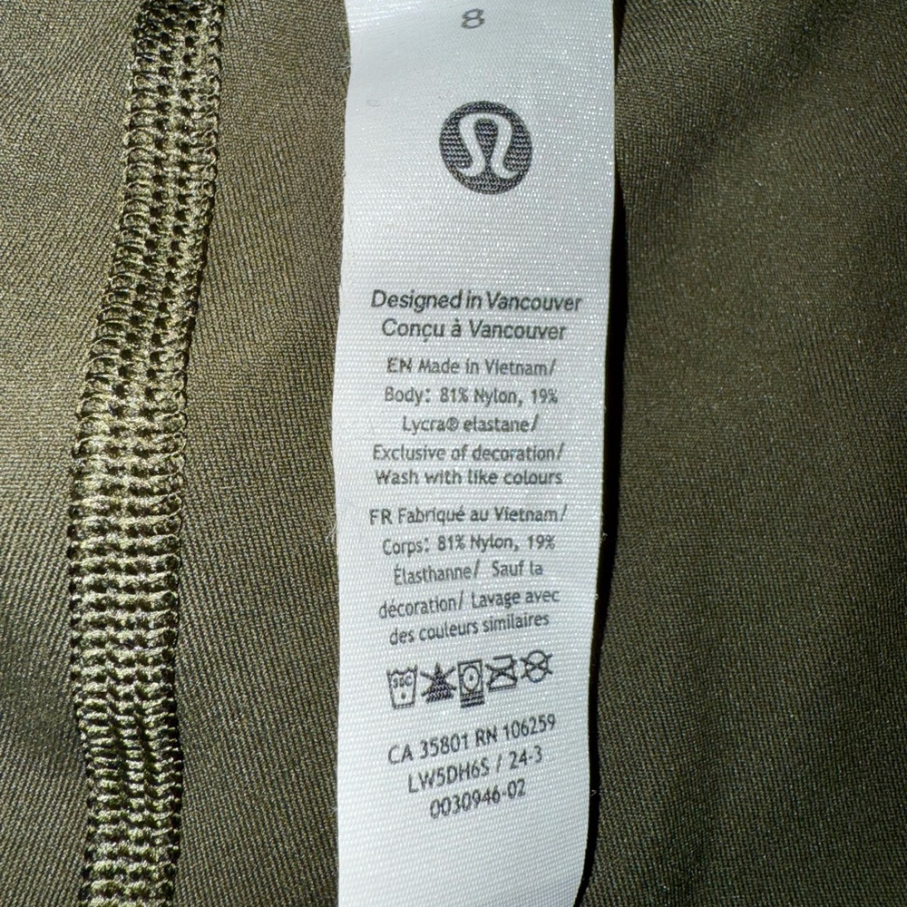 Lululemon Align High-Rise Legging Joggers pockets Dark Olive size 8. Length 28” - Picture 6 of 8